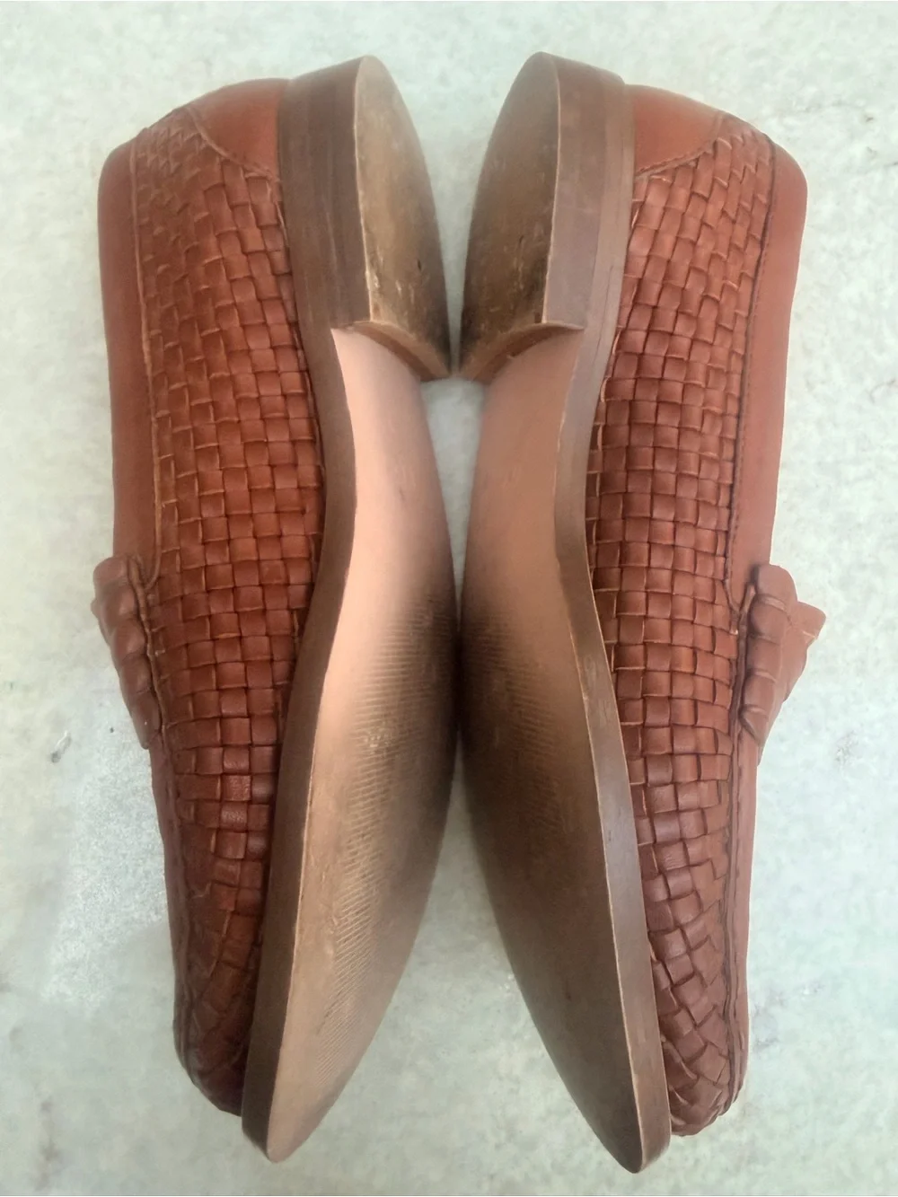 J. Crew Woven Leather Penny Loafers in Brown